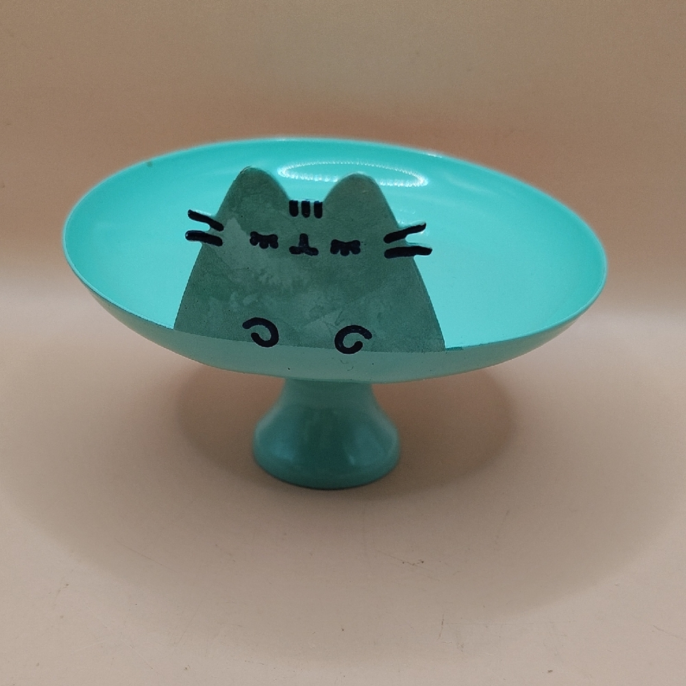Pusheen Box Exclusive Pedestal Candle Holder Turquoise Cat Pedestal Riser